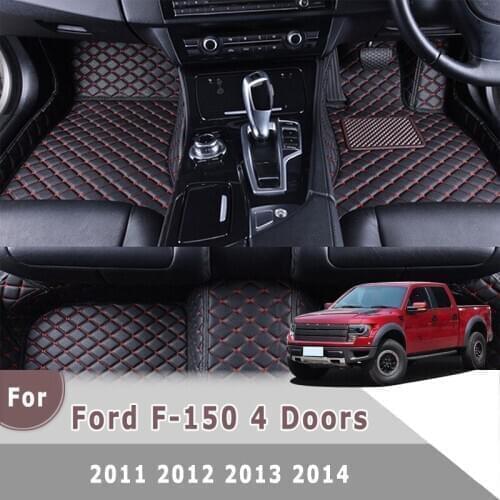 RHD Carpets For Ford F-150 F150 4 Doors 2014 2013 2012 2011 Car Floor Mats Custom Leather Protect Rugs Interiors Accessories