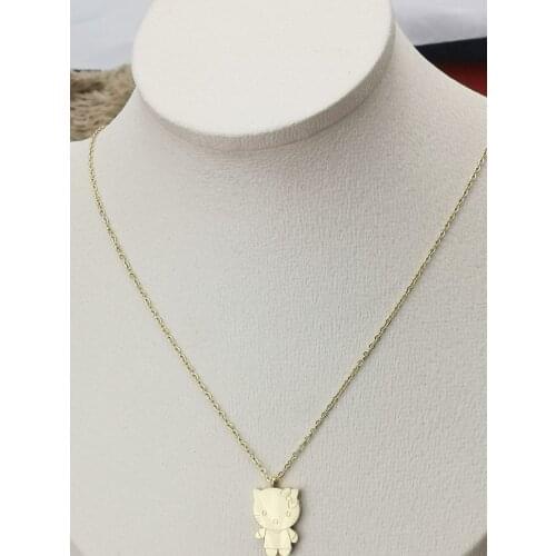 Hot Cat fashion popular electrocardiogram pendant necklace women love shape necklace pendant jewelry steel accessories