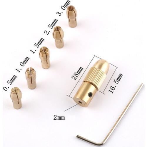 7pcs/set Mini DIY electric drill chuck collet Small Motor copper collet