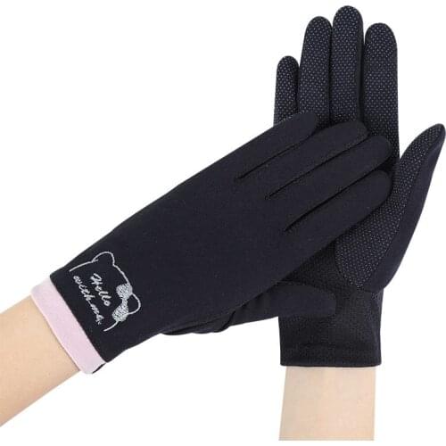Fashion Summer Women Driving Gloves Spring Non-Slip Sun Protection Mittens Elegant Lace Accessories Lady Thin Cotton Gloves