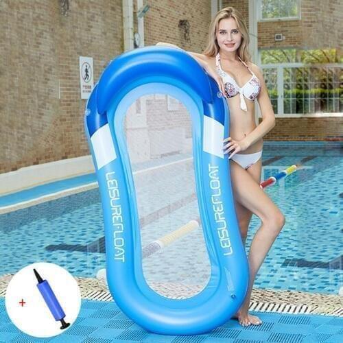 New Lounge Swimming Pool Water Hammock Inflatable Floating Row Vacation Thick Air Mattress Beach Sleep Float Cushion Bed Relax