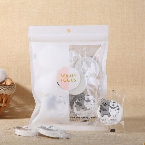 Disposable 10 Pack / Bag Compressed Facial Cleanser Candy Towel Nonwoven Cloth Cleaning Facial Beauty Tool B2061