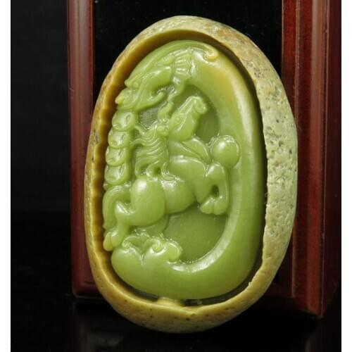 Natural handmade Green Jade Pendant Necklace Glowing jade Hand Carving Gemstone Green Jade Guanyin Buddha Pendant for men women