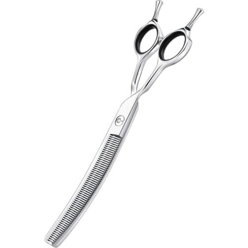 7 Inch Japanese Stainless Steel 440c Salon Pet Hairdressing Hair Cutting Double Handed UP Curved Shears Dog Grooming Scissors