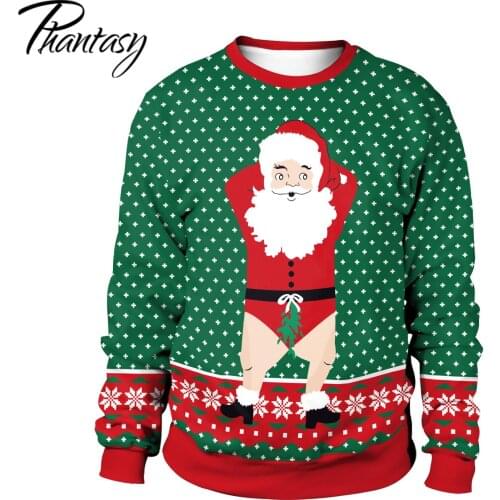 Phantasy Fashion Couple Tops Grandpa Grandma Christmas Sweatshirts Jacket Print Blouse Warm Shirt Casual Loose Fitness Pullover
