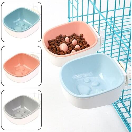 Non-Slip Cat Bowl Dog Bowl With Bolt Holder Pet Feeding Bowl Plastic Water Food Dish