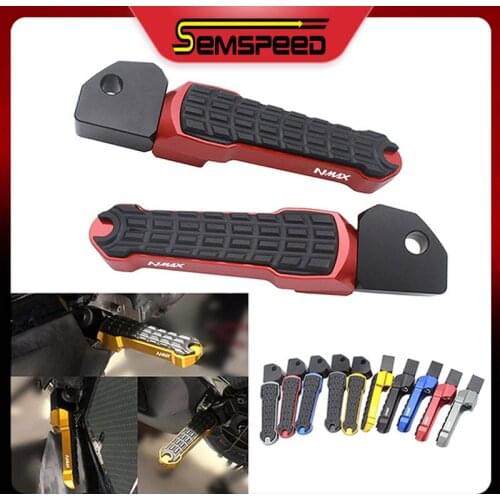SEMSPEED CNC Motorcycle Rear Passenger Foot Peg Pedals For Yamaha NMAX 155 NMAX 150 NMAX 125 2010-2020 2018 2019