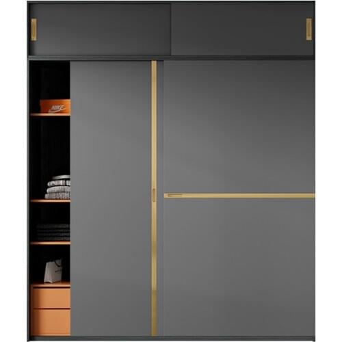 Wardrobe Sliding door Home bedroom Hanging rail Sliding door Wardrobe Door cabinet