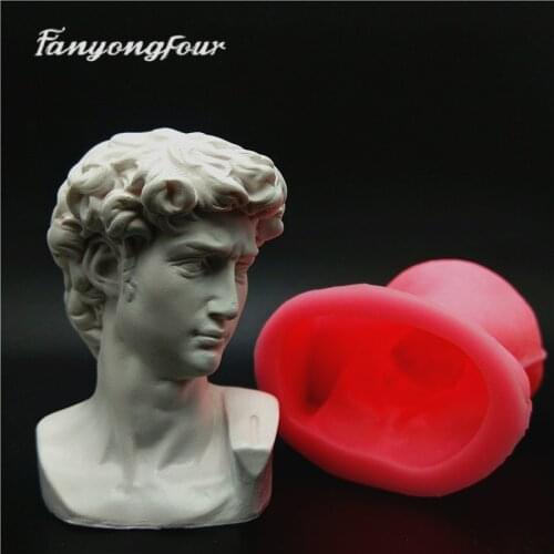 Silicone mold 3D male avatar diy handmade fondant cake mold concrete resin plaster chocolate candle baking mold