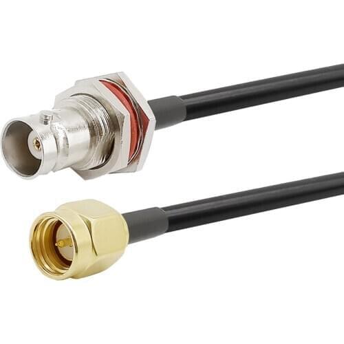 SMA Male Plug to BNC Female Jack Low Loss LMR 195 Cable For Handheld HT Two Way Radio Ham Radio Walkie Talkie Antenna Adapter