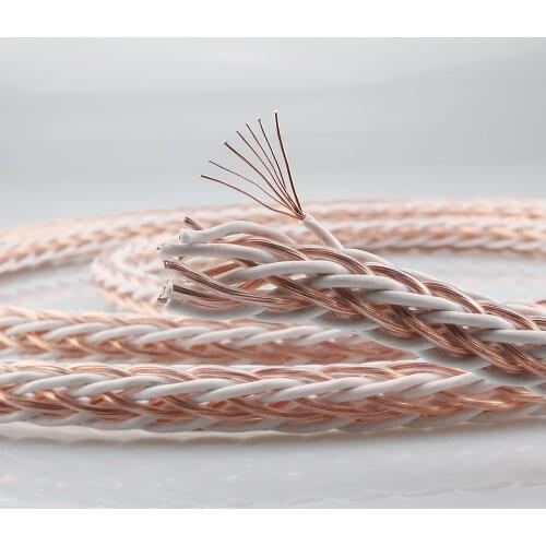 Per Meter HIFI 8TC 7N OCC Pure Copper Speaker Cable Hi-End Audio Speaker Wire Loudspeaker Cable