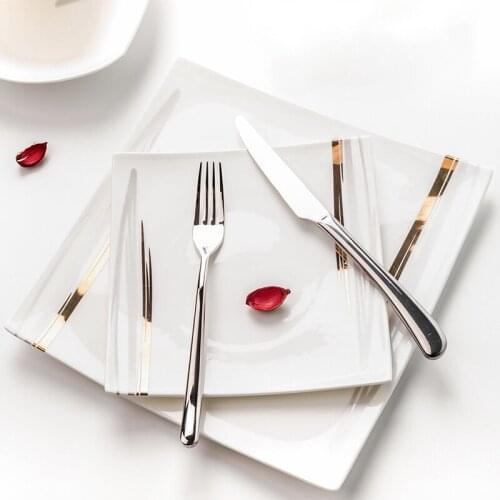 Steak Plates Ice Cream Salad Bowl Creative Nordic Home Dish Bone China Western Tableware Set One Person Vajilla Talerze Obiadowe