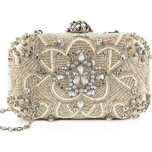 Just Tao! Banquet bag Bride carries Girls party Clutch bags Womans Handmade beaded shoulder Bags Ladys grace Style Bag JTC004