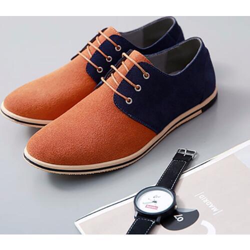 Men shoes new fashion breathable high quality flock cozy oxfords shoes Lace-up mixed color men casual shoes zapatos hombre K8-78