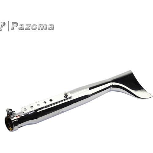 Motorcycle Fish Tail Galvanized Iron Muffler Exhaust For Harley Motorcycles Silver Exhaust Mufflers Pipe-Left Side