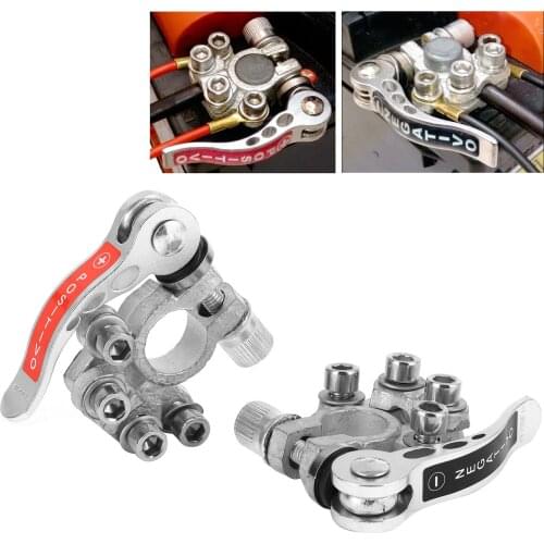 2pcs Car Battery Terminal Connector Clamp Quick Release Disconnect With Hex Wrench Positive Negative For SAE/JIS TYPE A Posts