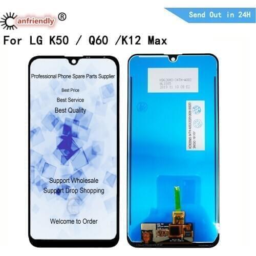 Lcd For LG K50 2019 LMX520BMW LMX520HM LMX520EMW Q60 K12max LCD Display+Touch panel Screen Digitizer with frame Assembly