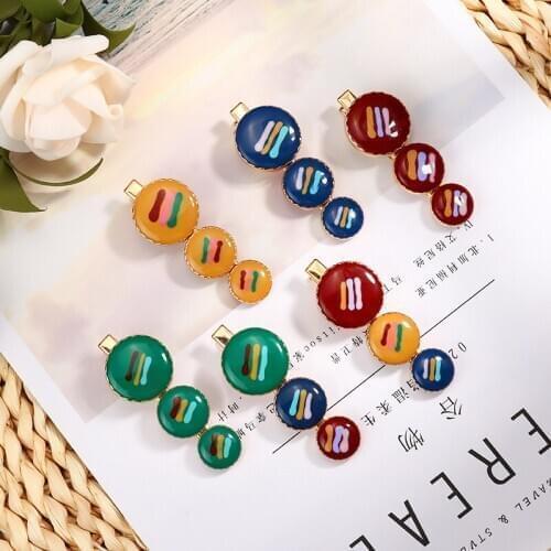 1PC Exquisite Oil Dripping Candy Color Side Metal Womens Girls Duck Mouth Barrettes Hair Clips Hairpin HeadWear Headdress