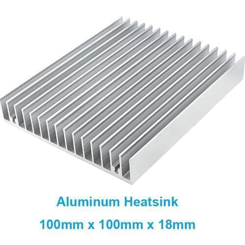 New 1pc Silver 100x100x18mm Extruded Aluminum Heat Sink Radiator Heatsink for 20-50W LED Electronic IC Chipset heat dissipation