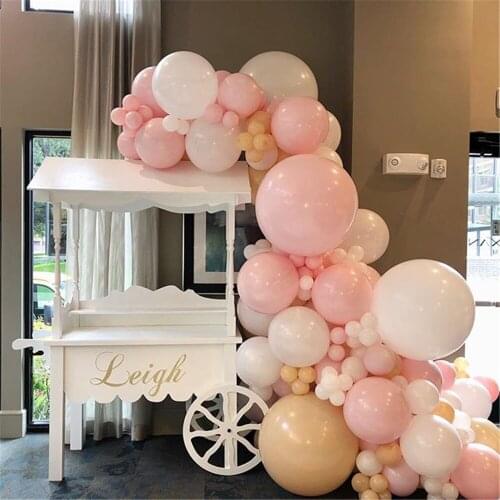 108pcs Pastel Baby Pink White Balloons Garland Arch Peach Globos for Birthday Baby Shower Weddings Party Decoration Girl gifts
