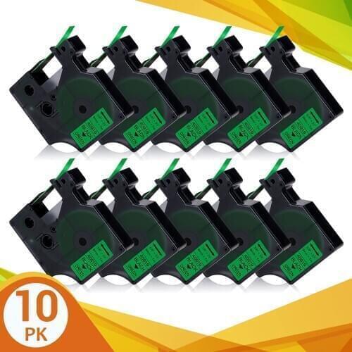 10PK 9mm Tape For DYMO D1 Tape 40919 Label Tape Black on Green Printer Ribbon 40919 For DYMO Label Maker LabelManager 160 280