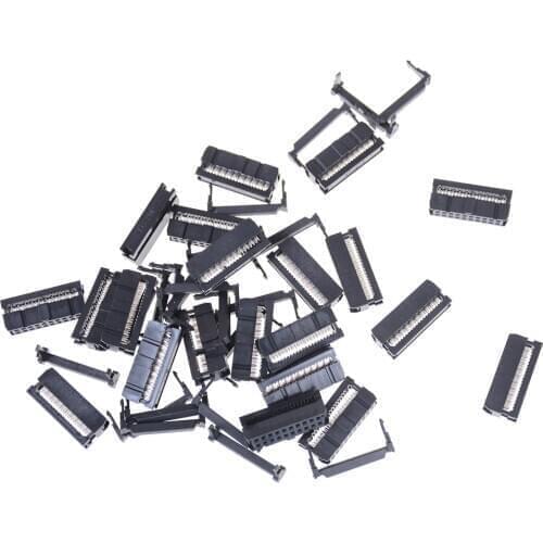 20PCS 20 Pin 2.54 Pitch IDC FC-20 Female Wire Header Connector For Flat Cable 2x10 Wholesale