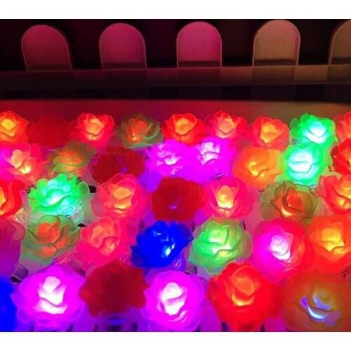 200pcs/lot Pretty Rose Design Finger Ring Colorful Cheap Light Up Toy Fashion Led Rings For Kids Birthday Party Supplies ZA3828