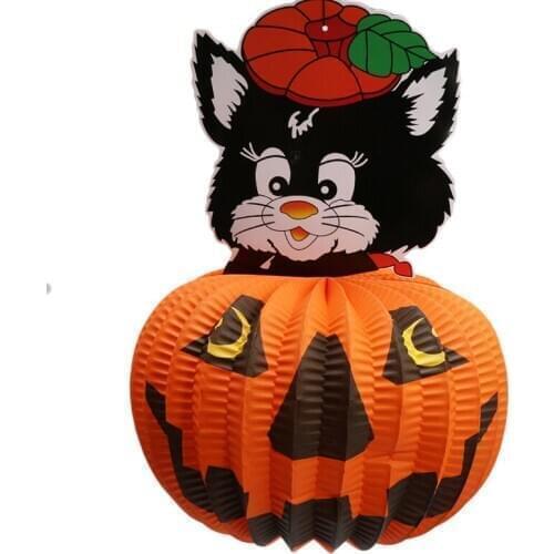2017 Halloween Party Props Paper Pumpkin Cosplay Wedding Birthday Party Decoration Pouch Holder Cartoon Lampion Paper Lantern