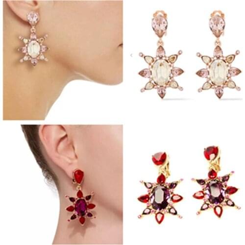 2020 Amybaby Designer High Quality Womens Luxury glass flower Stud Earring Jewelry For Party