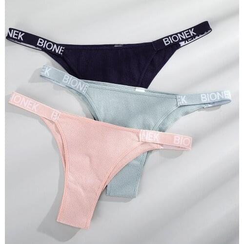 3PCS/Set Cotton Panties Briefs Women Underpants Female Sexy Panties Thong Womens Pantys Underwear Solid Color Intimate Lingerie