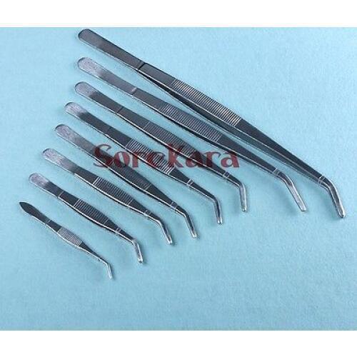 30cm Stainless Steel Tweezer Curved Round Tip Chemistry Medical Tool Lab Use