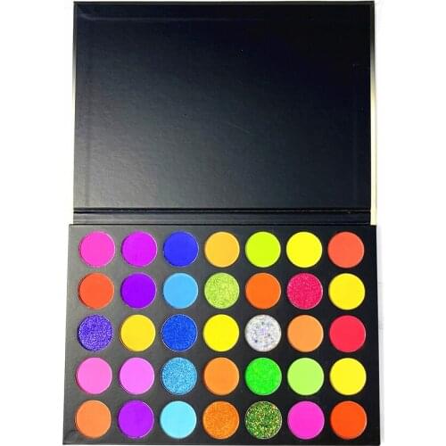 35 Colorful Eyeshadow Palette Matte Shimmery Silky Powder Long Lasting Pigments Glitter Eye Shadow Pallete Makeup Private Label