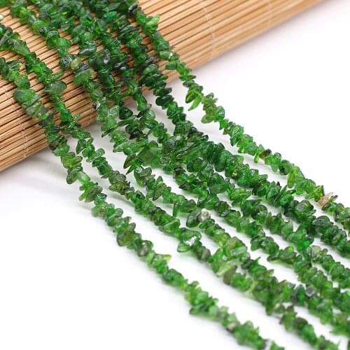 Hot Natural Irregular Green Spodumene Stone Beads DIY for Jewelry Making Necklace Bracelet Gift Size 3x5-4x6mm Length 40cm