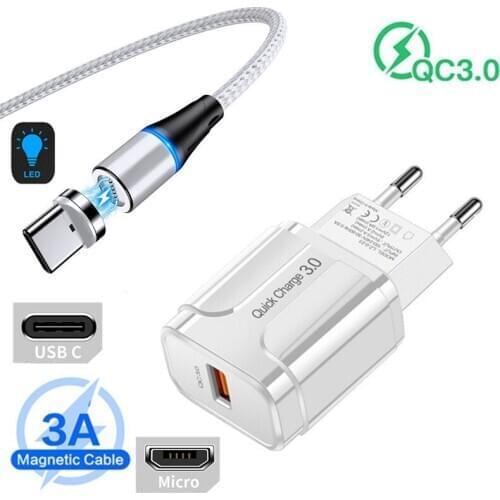 Asus Zenfone Live ZB634KL ZE620KL Phone Charger USB Magnetic Fast Charge Type C Micro Cable For Google Pixel 4 XL ZTE Nubia Z17