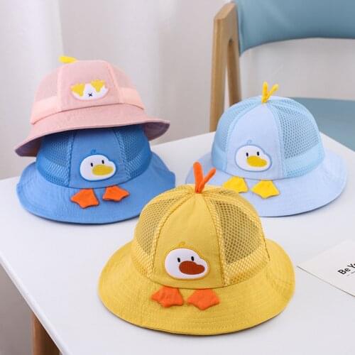 Childrens fisherman hat summer new cartoon cute infant visor hat travel sunscreen boy girl outdoor beach net hat