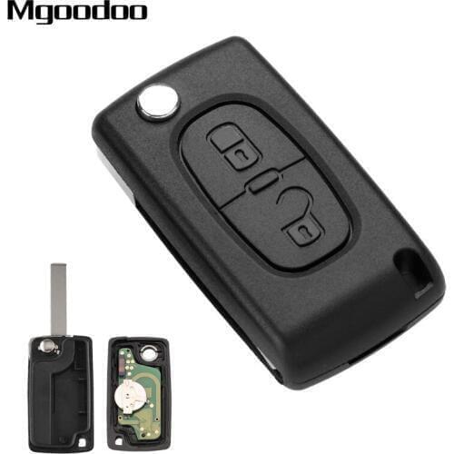 Mgoodoo Remote Car Key CE0523 Flip 433mhz ID46 PCF7941 VA2 2 Buttons Middle Trunk For Key 307 Citroen C2 C3 C4 C5