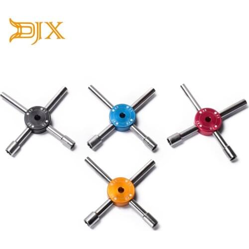 DJX 1PC 4 in 1 Inner Hexagon Phillips Sleeve Tool 4.0/5.0/7.0/8.0mm Cross Socket Driver Screwdriver for RC Helicopter