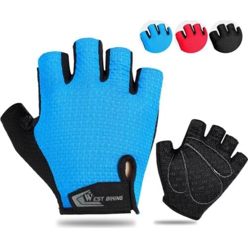 Western Cavalry Breathable Short Finger Gloves Bicycle Gloves Riding Half Finger Gloves Mountain Bike Riding Equipment Blue XXL