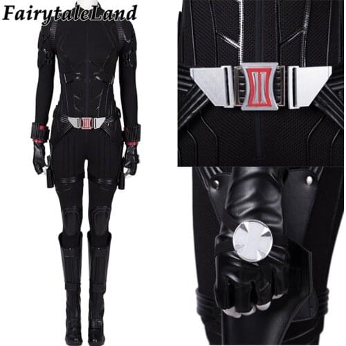 Movie End Game Cosplay Widow Costume Natasha Romanoff Black Battle Bodysuit Halloween Carnival Clothing With Accessories