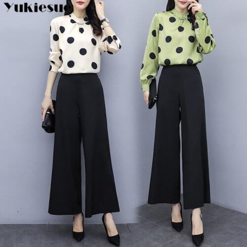 Summer 2 two piece set women clothes ensemble femme sets womens club outfits for women lounge wear blouses top wide leg pants