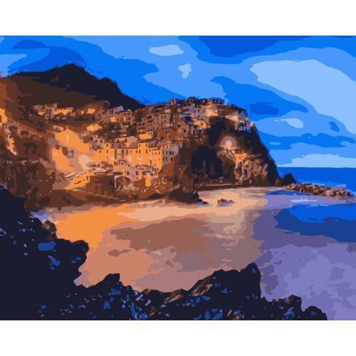 MaHuaf-585 Manarola La Spezia Italy painting by numbers landscape art canvas painting for home decor
