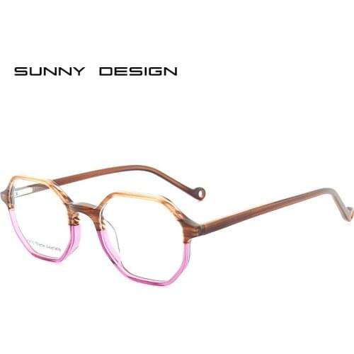 Fashion Polygon Plate Spectacle Frame Computer Glasses Anti-BlueRay Mirror