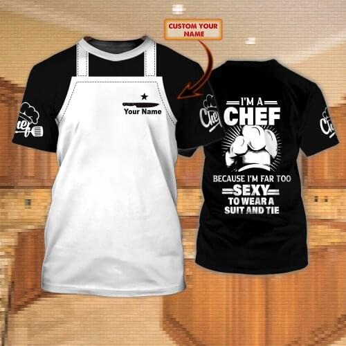 Hot Sale t shirt Custom Name Master Chef 3D All Over Printed Mens Summer Short sleeve O-Neck Unisex Casual sports T-shirt DX22