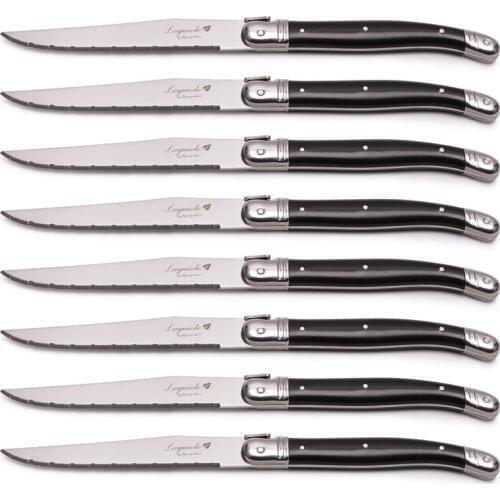 9" Laguiole Steak Knives Stainless Steel Dinner Knife Set Black Cutlery Kitchen Tableware Dinnerware Restaurant Bar 6/810pcs