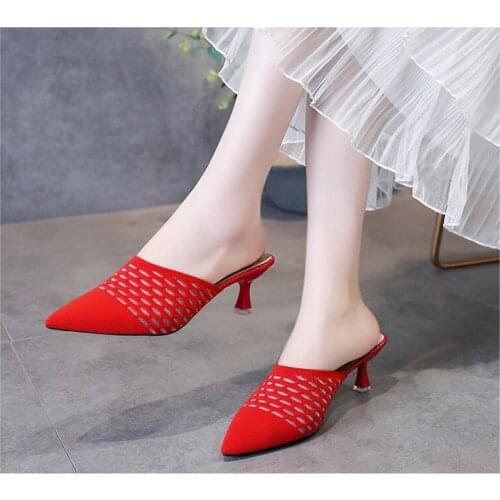 New Brand Womens SlippersPointed Slippers Womens Sandals Low-heeled Womens Slippers Shoes Women Sandals Slippers Women