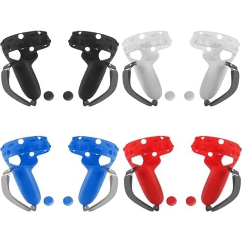 NEW 3in1 Touch Controller Silicone Grip Ring Cover+Adjustable Hand Strap+Thumb Caps for Oculus Quest 2 VR Protective J0PB