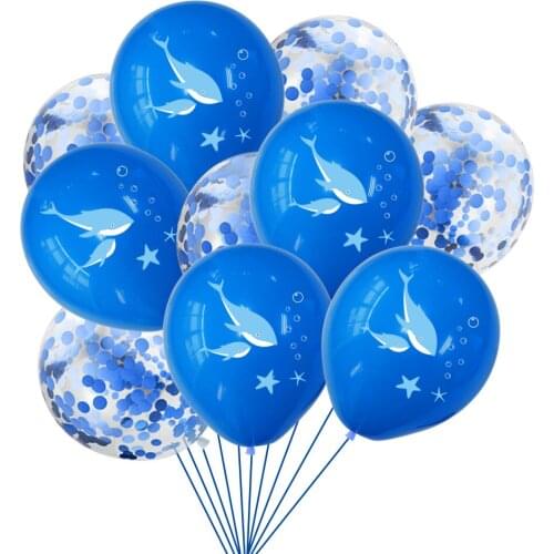 Ocean Shark Whale Dolphin Cartoon Animal 12'' Latex Balloon Set Happy Birthday Kids Favor Holiday Party Decoration Supplies
