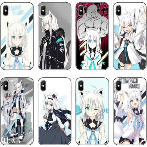 Shirakami Fubuki Hololive Transparent Phone Case For iPhone 12 11 Pro Max Mini XS Max XR X 8 7 Plus 6 6S Plus 5 5S SE 2020