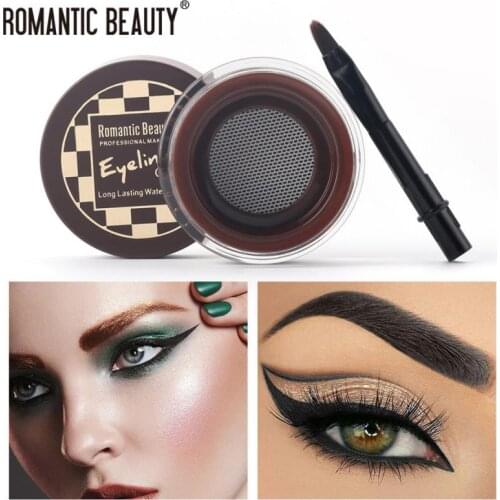 Romantic Beauty Waterproof Non-Smudge Eyeliner Cream Eye Makeup Long-lasting Coloring Eye Liner Brush Comestic European TSLM2