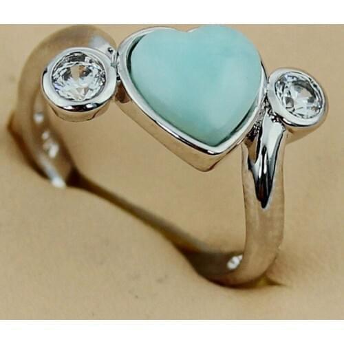 SHUNXUNZE Larimar vintage fashion Engagement Wedding rings jewelry for Noble women 2019 Bohemia Rhodium Plated R3504 size 7 8 9